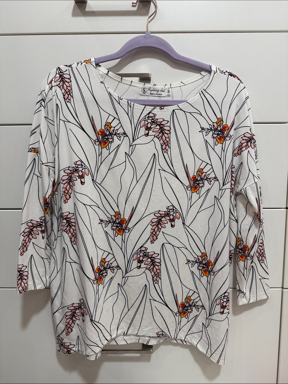 Fighting Eel, top Wendy, vanilla shell ginger, size XS, jersey, l/s